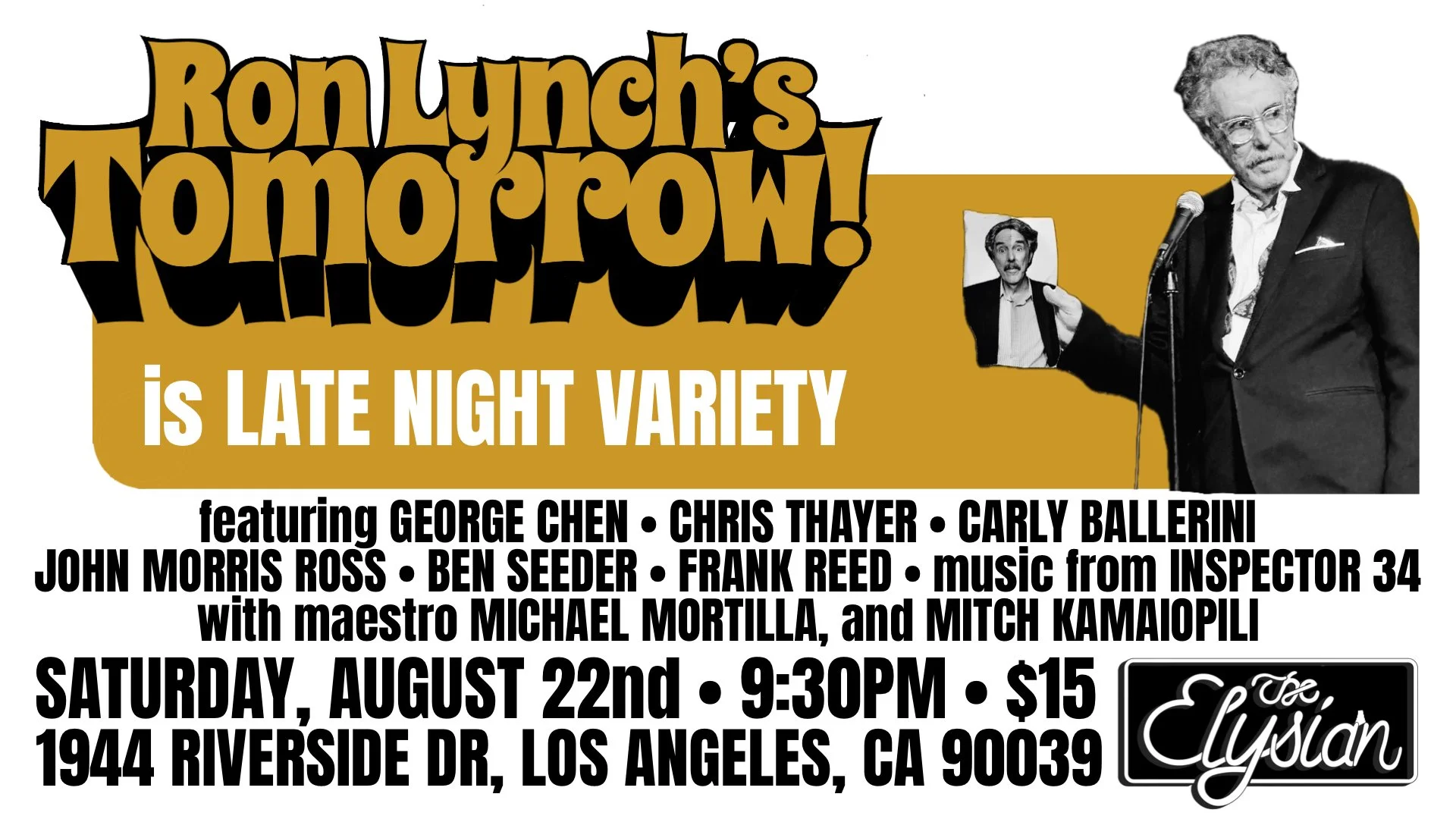 TOMORROW! W/ RON LYNCH *EARLY EDITION!*
