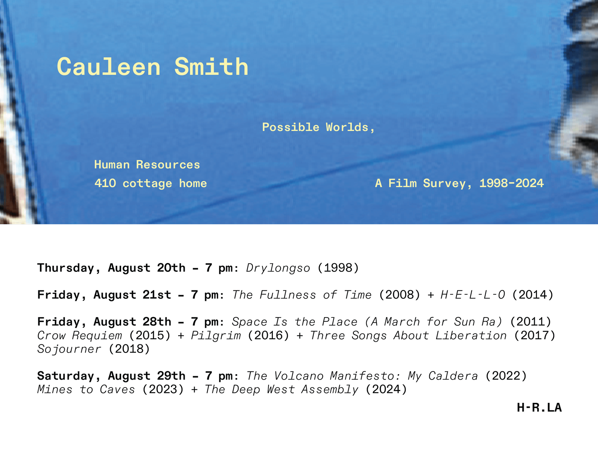 Cauleen Smith: Possible Worlds, A Film Survey, 1998–2024